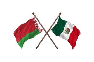 biélorussie contre mexique deux drapeaux de pays photo