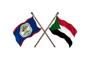 belize contre soudan deux drapeaux de pays photo