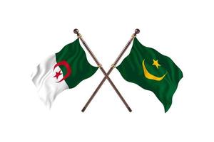 l'algérie contre la mauritanie deux drapeaux de pays photo