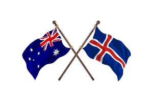 l'australie contre l'islande deux drapeaux de pays photo