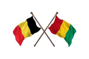 belgique contre guinée deux drapeaux de pays photo