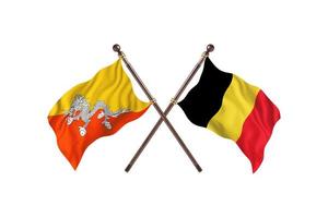 le bhoutan contre la belgique deux drapeaux de pays photo