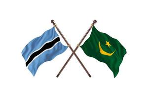 le botswana contre la mauritanie deux drapeaux de pays photo