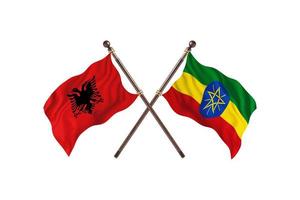 l'albanie contre l'ethiopie deux drapeaux de pays photo