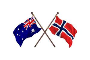 l'australie contre la norvège deux drapeaux de pays photo