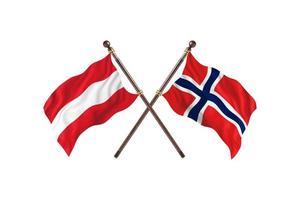 L'Autriche contre la Norvège deux drapeaux de pays photo