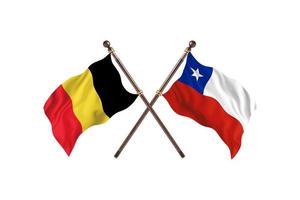 belgique contre chili deux drapeaux de pays photo
