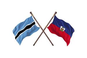 botswana contre haïti deux drapeaux de pays photo