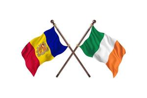 andorre contre irlande deux drapeaux de pays photo