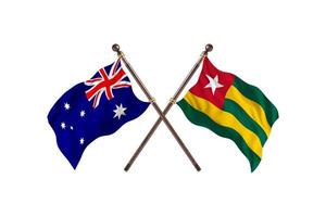 australie contre tonga deux drapeaux de pays photo