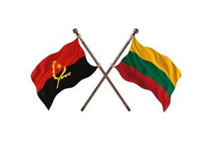 l'angola contre la lituanie deux drapeaux de pays photo