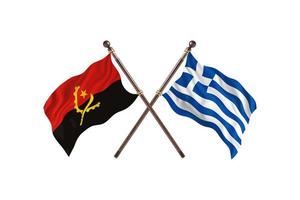 l'angola contre la grèce deux drapeaux de pays photo