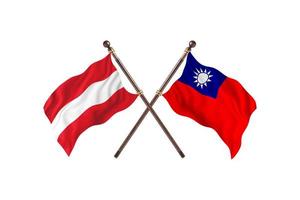 autriche contre taiwan deux drapeaux de pays photo