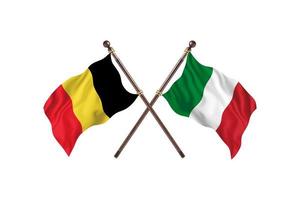 belgique contre italie deux drapeaux de pays photo