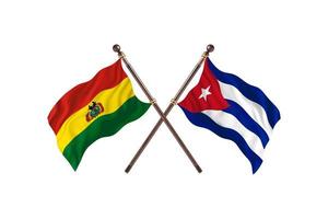 bolivie contre cuba deux drapeaux de pays photo