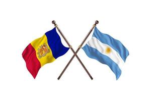 andorre contre argentine deux drapeaux de pays photo