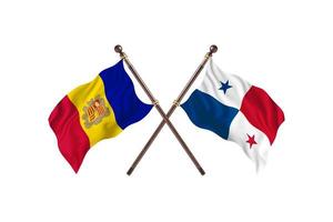 andorre contre panama deux drapeaux de pays photo