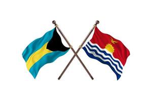 bahamas contre kiribati deux drapeaux de pays photo