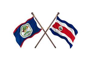 belize contre costa rica deux drapeaux de pays photo