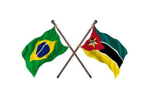 brésil contre mozambique deux drapeaux de pays photo