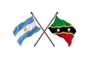 l'argentine contre saint kitts et nevis deux drapeaux de pays photo