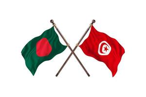 bangladesh contre tunisie deux drapeaux de pays photo