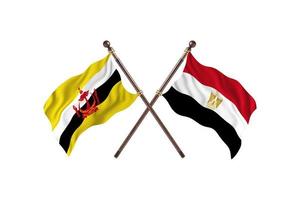 brunei contre egypte deux drapeaux de pays photo