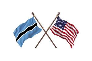 le botswana contre les états-unis d'amérique deux drapeaux de pays photo