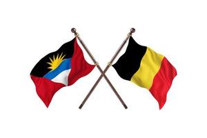 Antigua-et-Barbuda contre la Belgique deux drapeaux de pays photo
