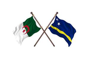 algérie contre curaçao deux drapeaux de pays photo