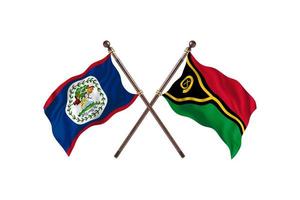 belize contre vanuatu deux drapeaux de pays photo