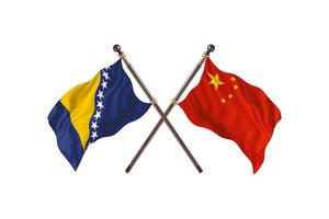 bosnie contre chine deux drapeaux de pays photo