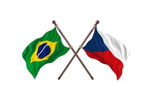brésil contre république tchèque deux drapeaux de pays photo