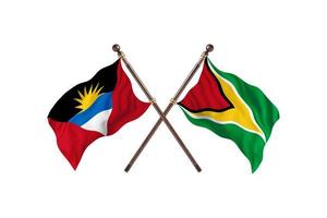 antigua et barbuda contre guyane deux drapeaux de pays photo