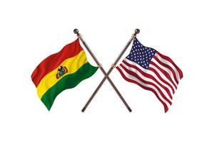 bolivie contre états-unis d'amérique deux drapeaux de pays photo