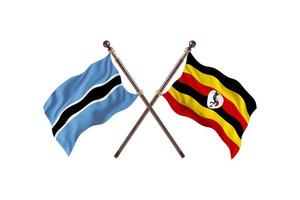 le botswana contre l'ouganda deux drapeaux de pays photo