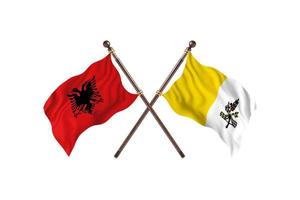 L'Albanie contre saint-siège deux drapeaux de pays photo