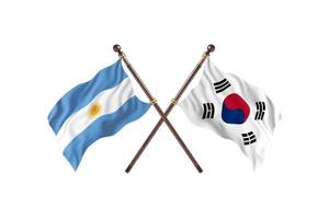 l'argentine contre la corée du sud deux drapeaux de pays photo