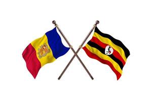 andorre contre ouganda deux drapeaux de pays photo