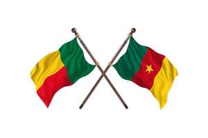 bénin contre cameroun deux drapeaux de pays photo