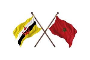 brunei contre maroc deux drapeaux de pays photo