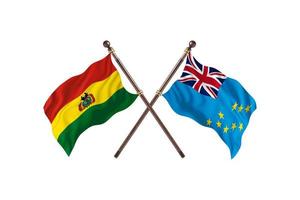 bolivie contre tuvalu deux drapeaux de pays photo