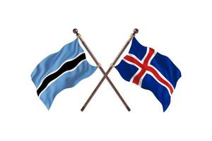 le botswana contre l'islande deux drapeaux de pays photo