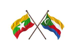 birmanie contre comores deux drapeaux de pays photo