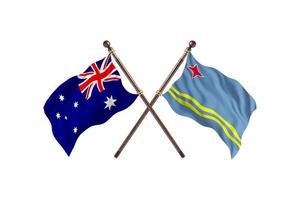 australie contre aruba deux drapeaux de pays photo