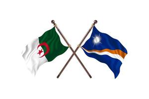 L'algérie contre les îles marshall deux drapeaux de pays photo