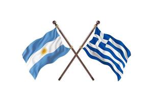 l'argentine contre la grèce deux drapeaux de pays photo