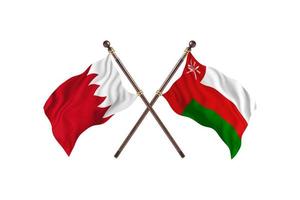 bahreïn contre oman deux drapeaux de pays photo