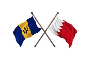 barbade contre bahreïn deux drapeaux de pays photo
