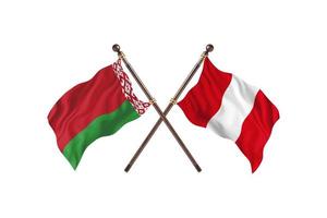 biélorussie contre pérou deux drapeaux de pays photo